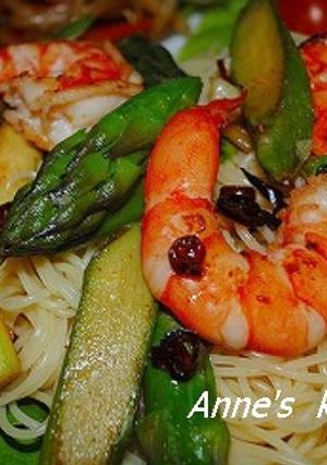 海老とアスパラガスのぺぺロンチーノ-レシピのメイン写真