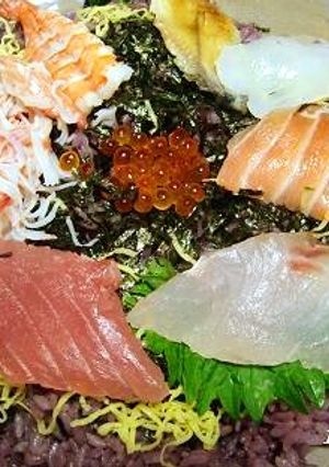 ギャップ料理「ブルーベリー祭り寿司」！-レシピのメイン写真