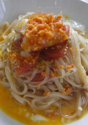 トマトうどん（トマトサラダのアレンジ）-レシピのメイン写真