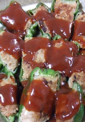 ☆ピーマンの肉詰め（エノキハンバーグ）☆-レシピのメイン写真
