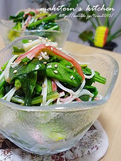 ナンプラーでほうれん草とカニカマおひたし-レシピのメイン写真