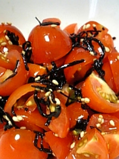 ★ゴマ香る♪ミニトマトの塩昆布和え★-レシピのメイン写真