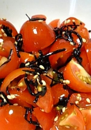 ★ｺﾞﾏ香る♪ﾐﾆﾄﾏﾄの塩昆布和え★-レシピのメイン写真
