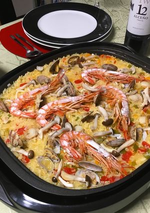 ホットプレートで海鮮パエリア-レシピのメイン写真