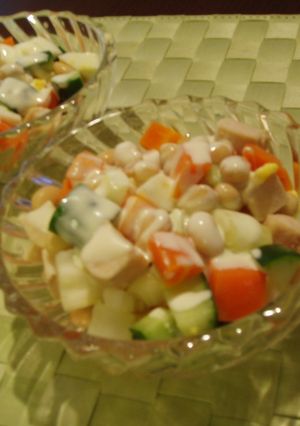 野菜と鶏肉・大豆のごろごろサラダ　　-レシピのメイン写真