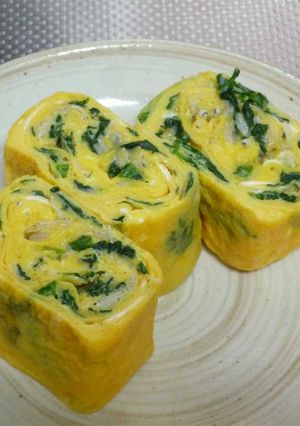 お弁当に！しらすとほうれん草の卵焼き-レシピのメイン写真