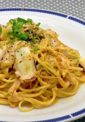 半夏生に☆タコとキムチのクリームパスタ-レシピのメイン写真