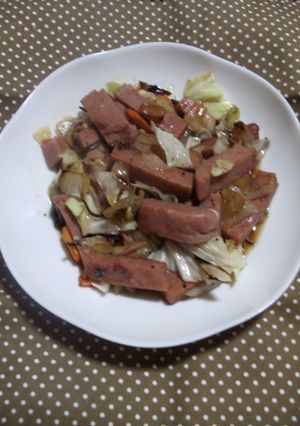 キクラゲとスパム野菜炒め-レシピのメイン写真