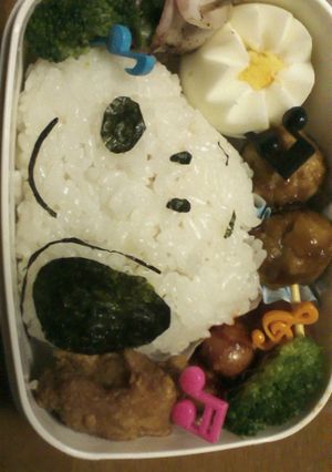 キャラ弁＊スヌーピーの簡単おにぎり弁当☆-レシピのメイン写真