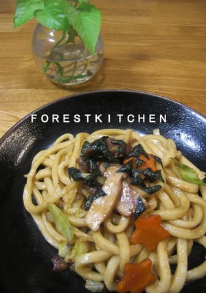 ☆バタ－めんつゆ ＤＥ 焼きうどん☆　-レシピのメイン写真