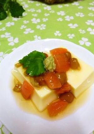 トマトであっさり　冷しなめこあんかけ豆腐-レシピのメイン写真