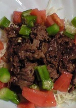 夏野菜と焼肉乗せライス♪-レシピのメイン写真