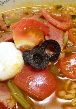 ギャップ料理!辛ラーメンでイタリアーノ。-レシピのメイン写真