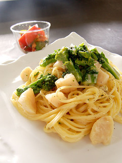 ホタテと菜の花のクリームソースパスタ-レシピのメイン写真