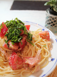 混ぜるだけ♪トマトとゴマの冷製パスタ-レシピのメイン写真