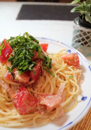 混ぜるだけ♪トマトとゴマの冷製パスタ-レシピのメイン写真