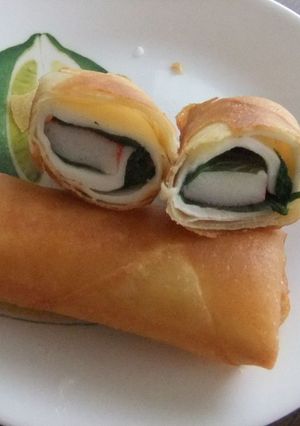 カニカマ・ハンペン・青ジソくるりん春巻き-レシピのメイン写真