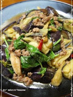 台湾料理★挽肉と茄子のバジル炒め-レシピのメイン写真
