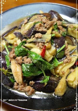台湾料理★挽肉と茄子のバジル炒め-レシピのメイン写真