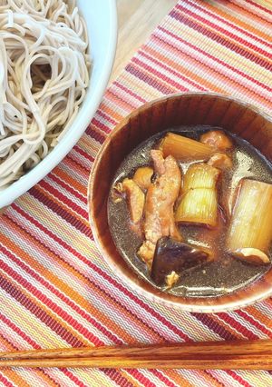 夏でも鶏と葱の温かいつけ汁麺-レシピのメイン写真