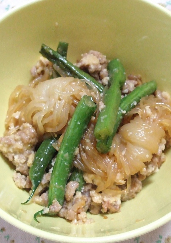 しらたきとくずし豆腐のひき肉甘味炒め-レシピのメイン写真