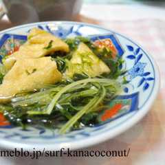 簡単昆布茶レシピ♪水菜と油揚げの煮物-レシピのメイン写真