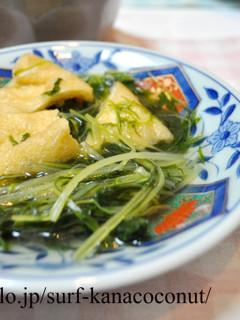 簡単昆布茶レシピ♪水菜と油揚げの煮物-レシピのメイン写真