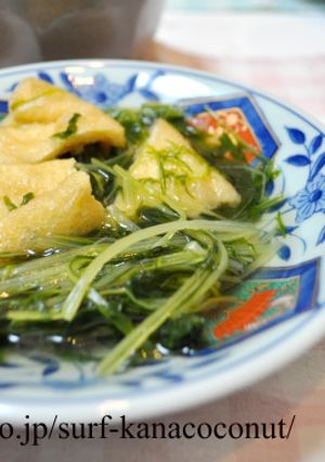 簡単昆布茶レシピ♪水菜と油揚げの煮物-レシピのメイン写真