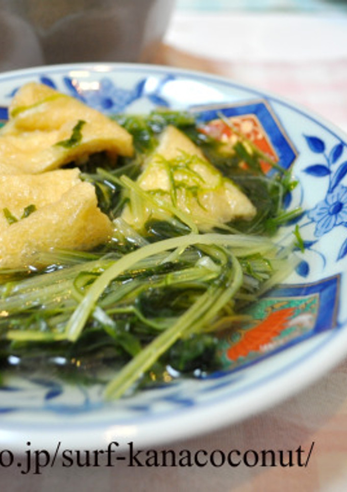 簡単昆布茶レシピ♪水菜と油揚げの煮物-レシピのメイン写真