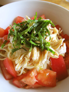 蒸し鶏の和風冷製パスタ-レシピのメイン写真