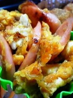 簡単!魚肉ソーセージの卵とじ-レシピのメイン写真