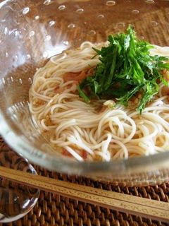 さっぱり♪梅みょうがそうめん-レシピのメイン写真