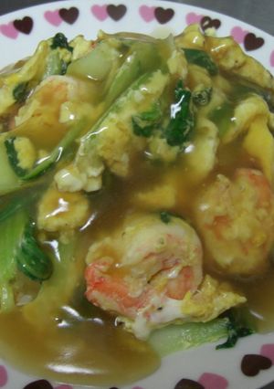 ☆☆エビ＆チンゲン菜＆卵のあんかけ丼☆☆-レシピのメイン写真