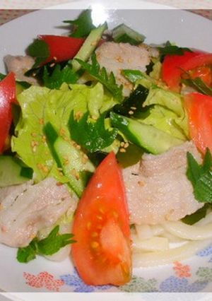 夏野菜たっぷり♪冷しゃぶうどん-レシピのメイン写真