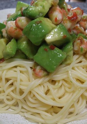 アボカドとエビのエスニック冷製パスタ❤-レシピのメイン写真