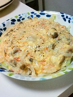 茹でキャベツの蟹カマ黄金あんかけ-レシピのメイン写真