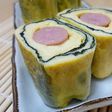 お弁当の…「ウインナー&海苔の卵焼き」