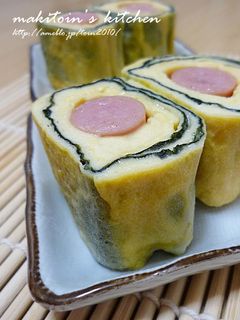 お弁当の…「ウインナー&海苔の卵焼き」-レシピのメイン写真