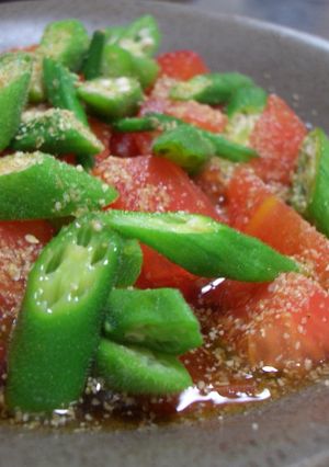 麺つゆぶっかけオクラ☆トマト-レシピのメイン写真