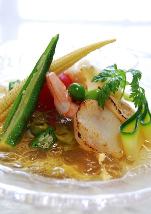 ♛炙りホタテと夏野菜のジュレ♛-レシピのメイン写真