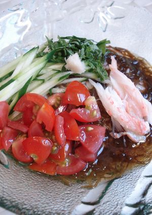 もずくとトマトの冷たいお蕎麦-レシピのメイン写真