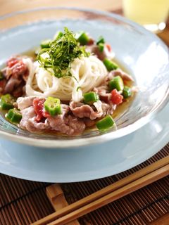 豚しゃぶ冷やしそうめん梅風味-レシピのメイン写真