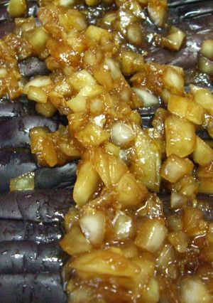 レンジでチンと混ぜるだけ！韓国風ナス♪-レシピのメイン写真