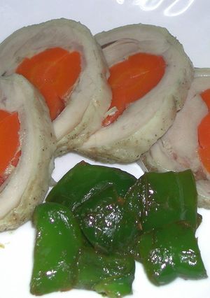 鶏もも肉のニンジン巻き蒸し-レシピのメイン写真