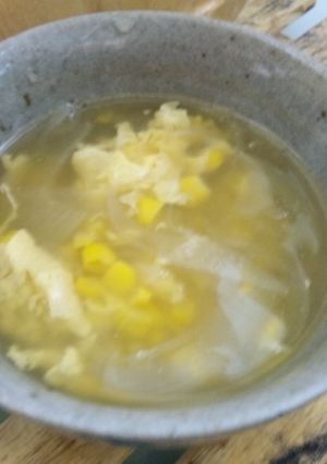 とうもろこしと卵のコンソメスープ-レシピのメイン写真