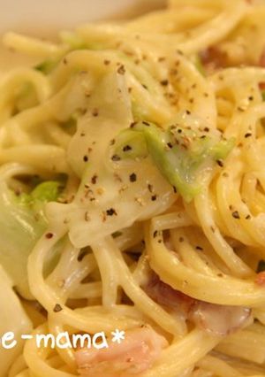 白菜とベーコンのしょう油クリームパスタ-レシピのメイン写真