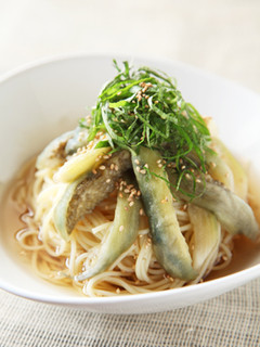 なすの冷製和風スープパスタ-レシピのメイン写真