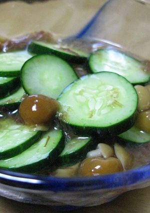 鰹節を再利用！なめこと胡瓜の冷汁-レシピのメイン写真