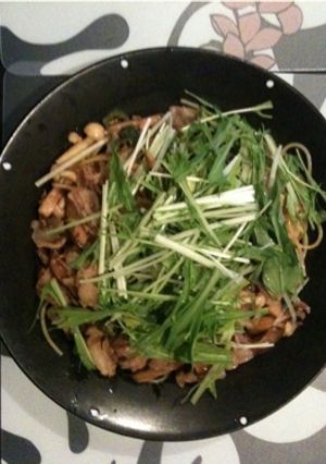 豚バラ肉&みずなのゆずコショウパスタ-レシピのメイン写真