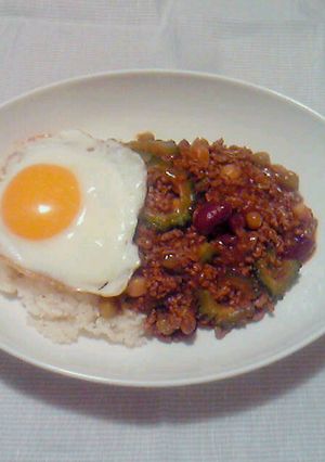 ゴーヤと豆のキーマカレー-レシピのメイン写真